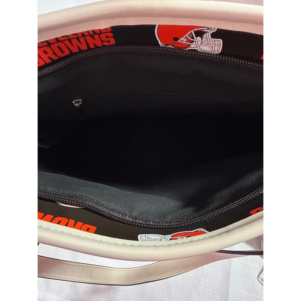 Little Earth Cleveland Browns NFL Tote Bag Black Orange Helmet Print Handbag - Picture 9 of 9